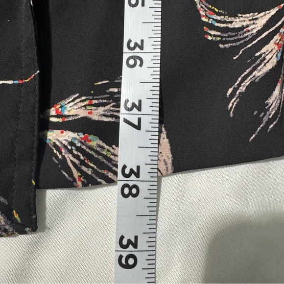 Aritzia Babaton Quincy Black Floral Trench Coat Pockets Tie Closure Size Small - Picture 10 of 14